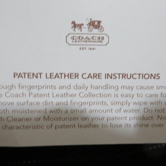 Coach Embossed C Patent Leather Black Tote Bag Handbag Shoulder bag - Picture 15 of 16